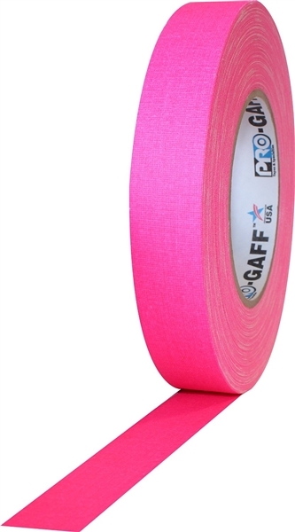 PRO GAFF® - FL Pink Fluorescent Gaffer Tape - 1" x 25 yards (24mm x 22.8m)